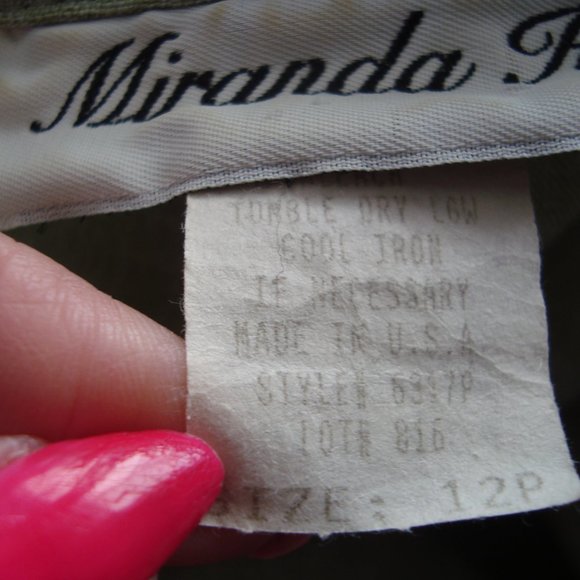 Vintage Miranda K Jacket. Button Front Embroidered Lite Green sz 12P - Picture 6 of 6